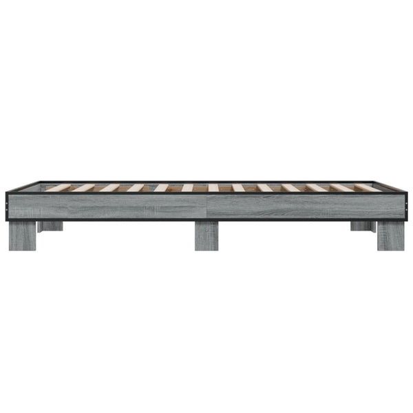 Sängynrunko harmaa Sonoma 75x190 cm tekninen puu ja metalli