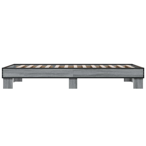 Sängynrunko harmaa Sonoma 90x190 cm tekninen puu ja metalli