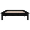 Sängynrunko LED-valoilla musta 90x190 cm Single täysi puu