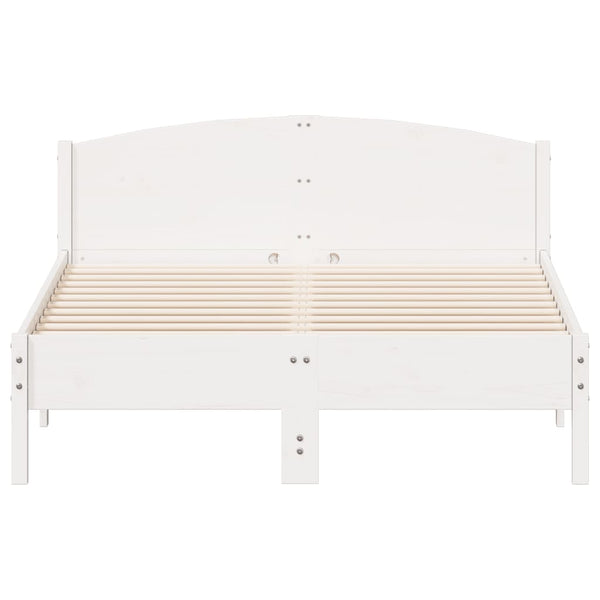 Sängynrunko päädyllä valkoinen 120x190 cm täysi mänty