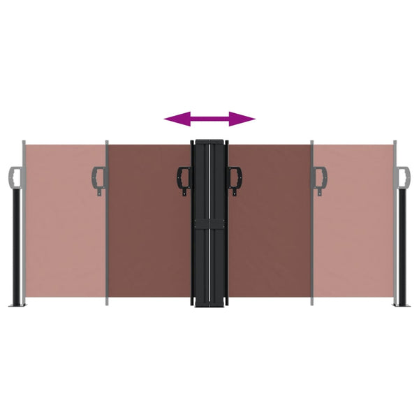 Sisäänvedettävä sivumarkiisi 100x1000 cm ruskea