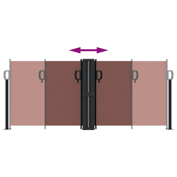 Sisäänvedettävä sivumarkiisi 100x600 cm ruskea