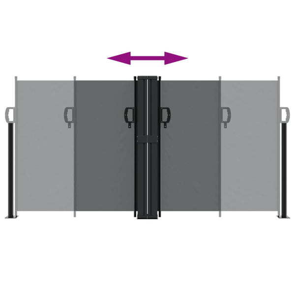 Sisäänvedettävä sivumarkiisi 120x1000 cm musta