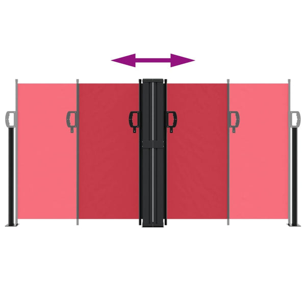 Sisäänvedettävä sivumarkiisi 120x1000 cm punainen