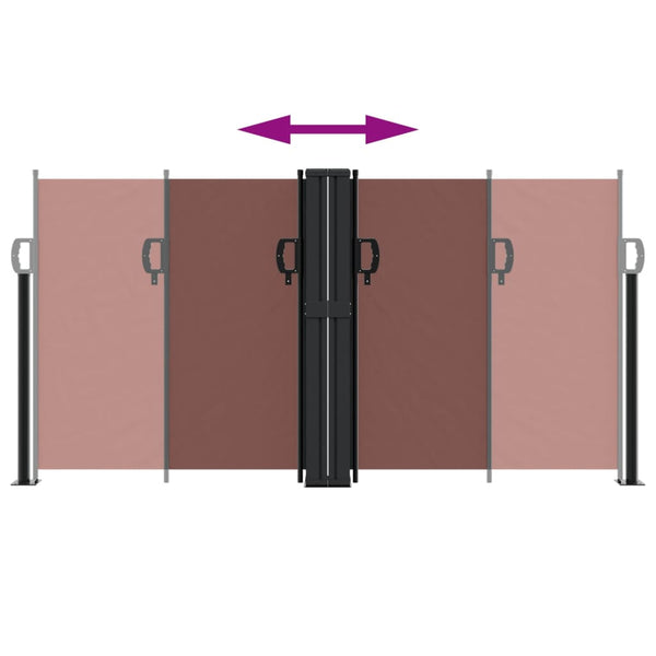 Sisäänvedettävä sivumarkiisi 120x1000 cm ruskea