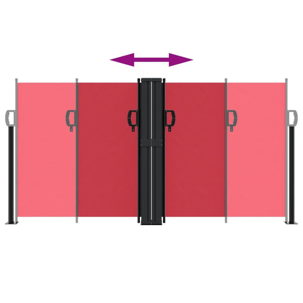 Sisäänvedettävä sivumarkiisi 120x600 cm punainen