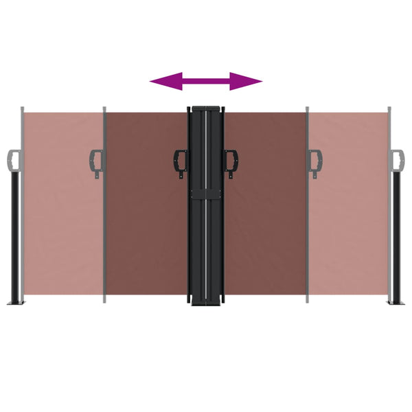 Sisäänvedettävä sivumarkiisi 120x600 cm ruskea