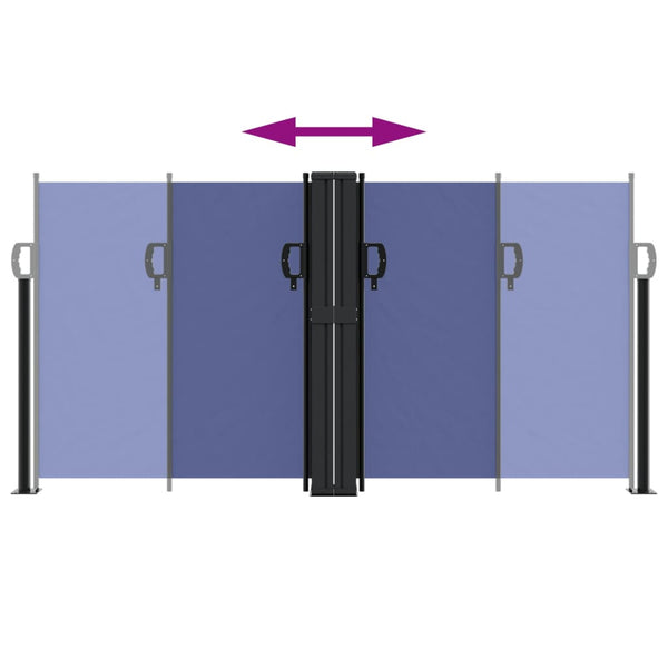 Sisäänvedettävä sivumarkiisi 120x600 cm sininen