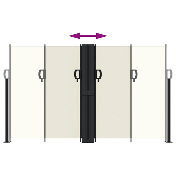 Sisäänvedettävä sivumarkiisi 140x1000 cm kerma