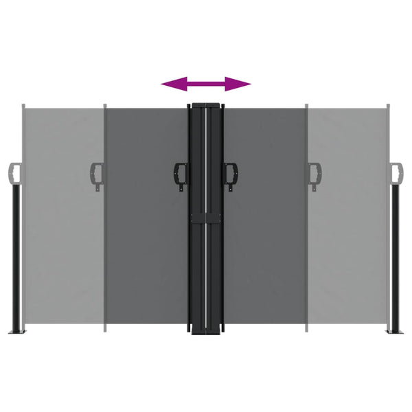 Sisäänvedettävä sivumarkiisi 140x1000 cm musta