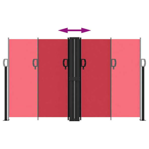 Sisäänvedettävä sivumarkiisi 140x1000 cm punainen