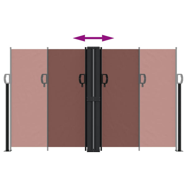 Sisäänvedettävä sivumarkiisi 140x1000 cm ruskea