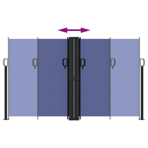 Sisäänvedettävä sivumarkiisi 140x1000 cm sininen