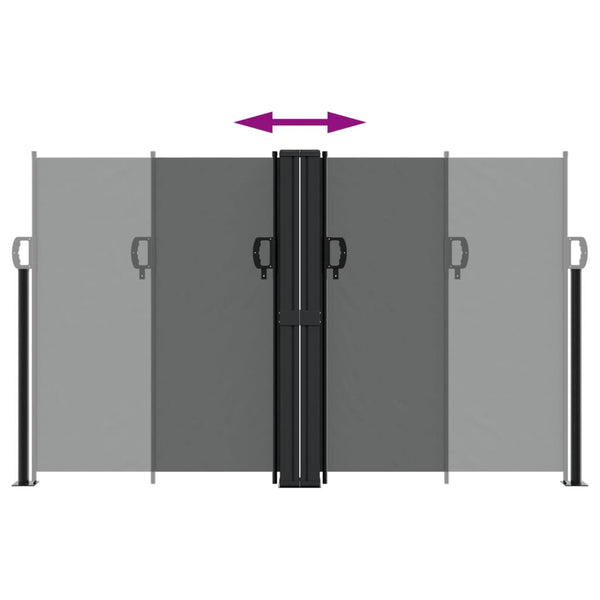 Sisäänvedettävä sivumarkiisi 140x600 cm antrasiitti