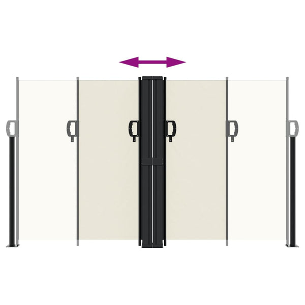 Sisäänvedettävä sivumarkiisi 140x600 cm kerma