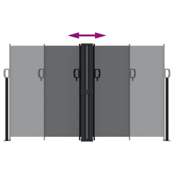 Sisäänvedettävä sivumarkiisi 140x600 cm musta