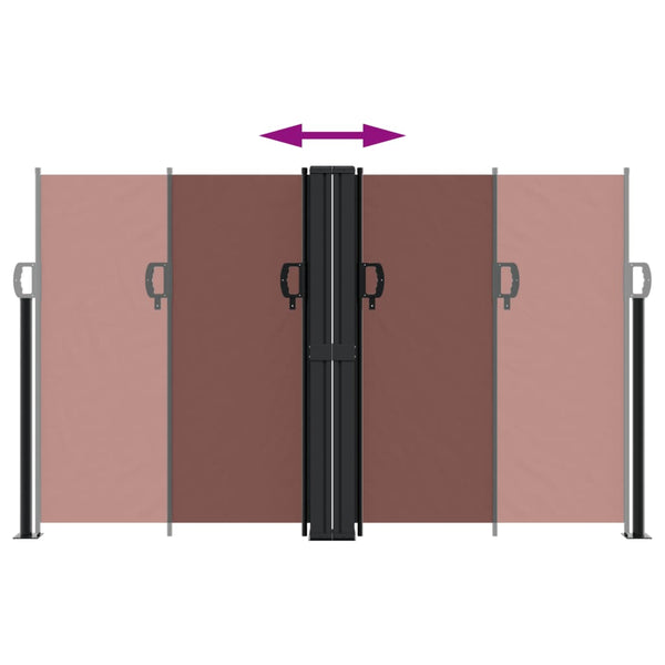 Sisäänvedettävä sivumarkiisi 140x600 cm ruskea