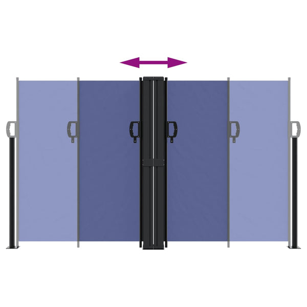 Sisäänvedettävä sivumarkiisi 140x600 cm sininen