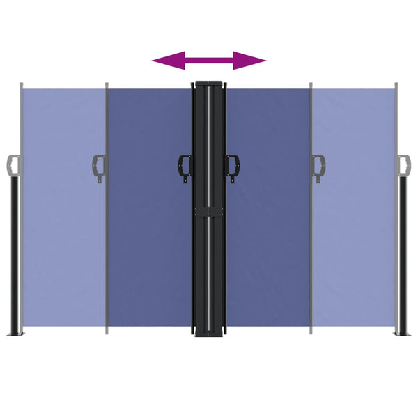 Sisäänvedettävä sivumarkiisi 160x600 cm sininen