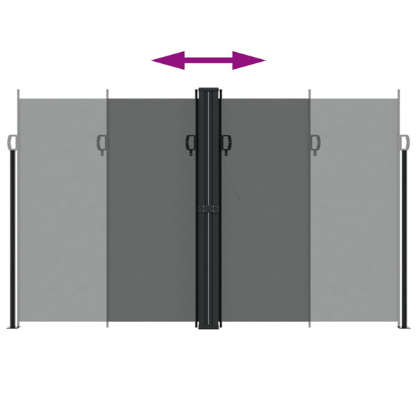 Sisäänvedettävä sivumarkiisi antrasiitti 200x1000 cm