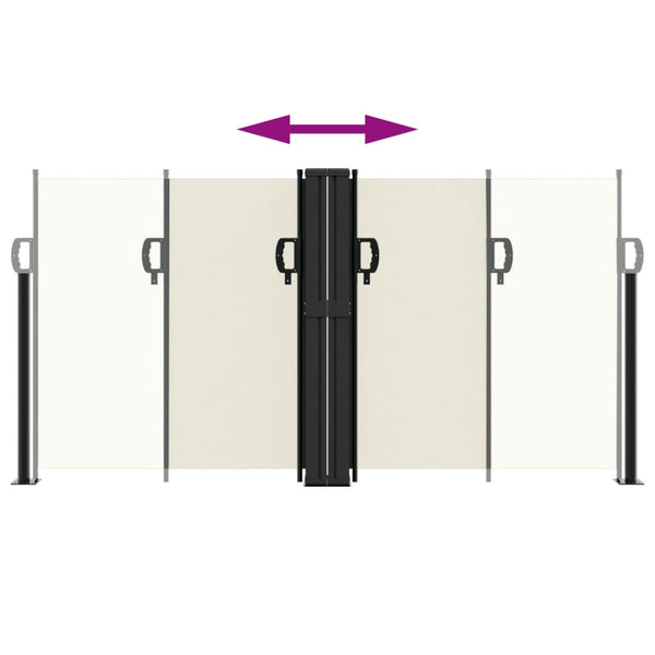 Sisäänvedettävä sivumarkiisi kerma 120x1200 cm