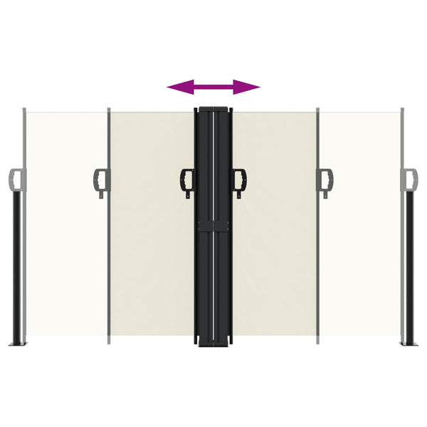 Sisäänvedettävä sivumarkiisi kerma 140x1200 cm