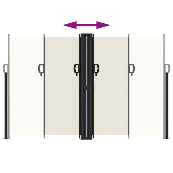 Sisäänvedettävä sivumarkiisi kerma 160x1000 cm