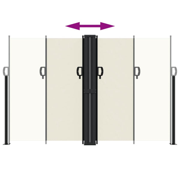 Sisäänvedettävä sivumarkiisi kerma 160x1200 cm