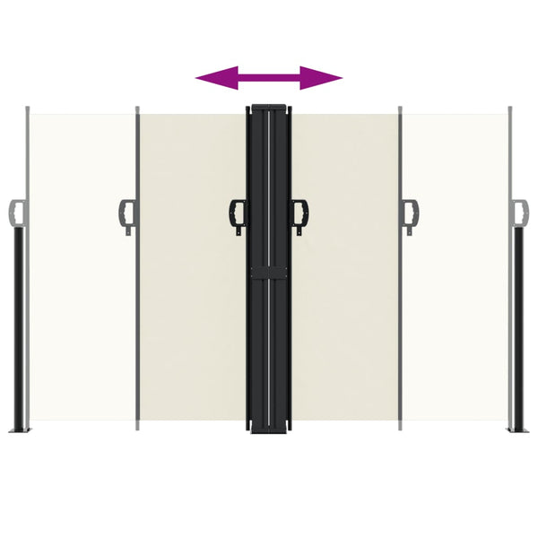 Sisäänvedettävä sivumarkiisi kerma 160x600 cm