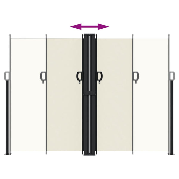 Sisäänvedettävä sivumarkiisi kerma 180x600 cm