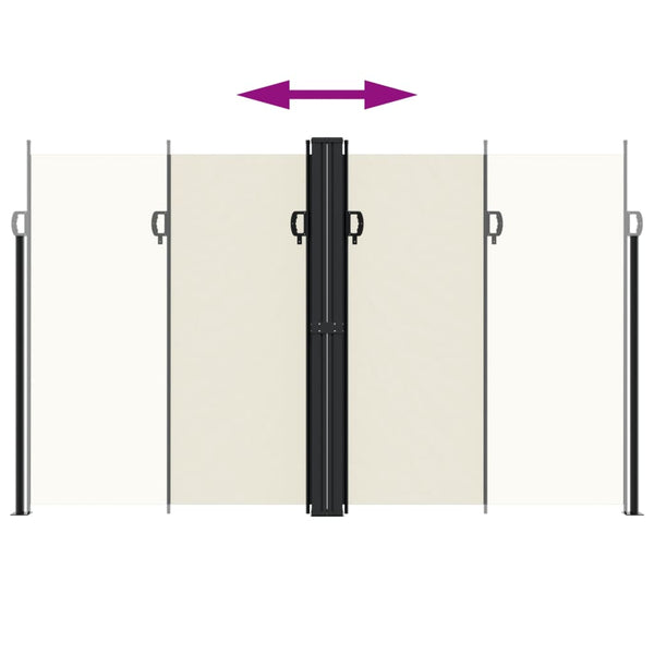 Sisäänvedettävä sivumarkiisi kerma 200x1000 cm