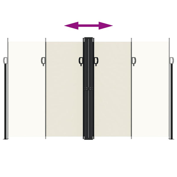 Sisäänvedettävä sivumarkiisi kerma 200x600 cm