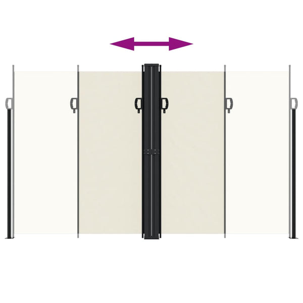 Sisäänvedettävä sivumarkiisi kerma 200x600 cm