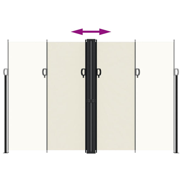 Sisäänvedettävä sivumarkiisi kerma 220x1000 cm