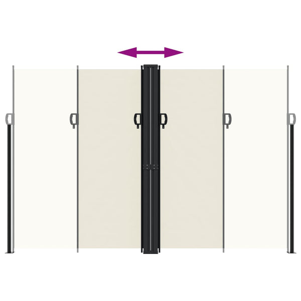 Sisäänvedettävä sivumarkiisi kerma 220x600 cm