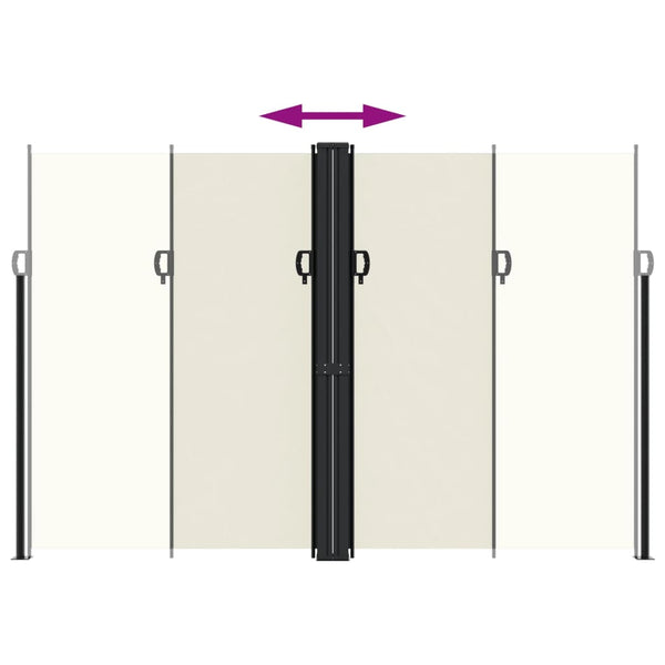 Sisäänvedettävä sivumarkiisi kerma 220x600 cm