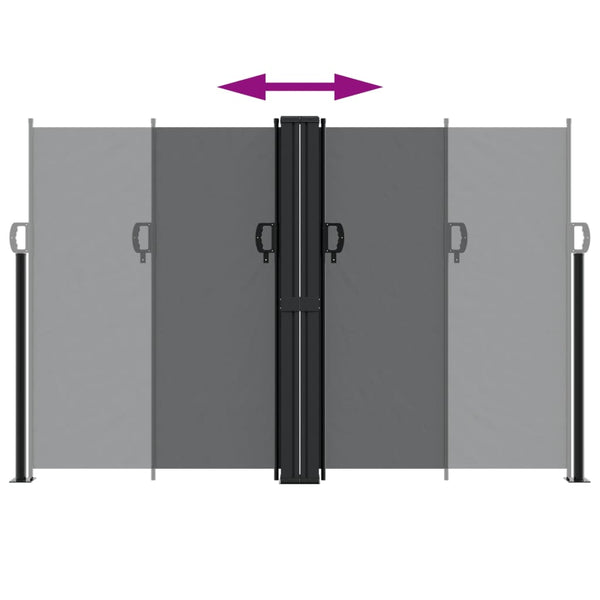 Sisäänvedettävä sivumarkiisi musta 160x1200 cm