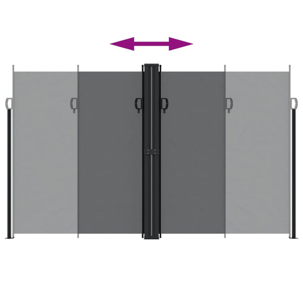 Sisäänvedettävä sivumarkiisi musta 200x600 cm