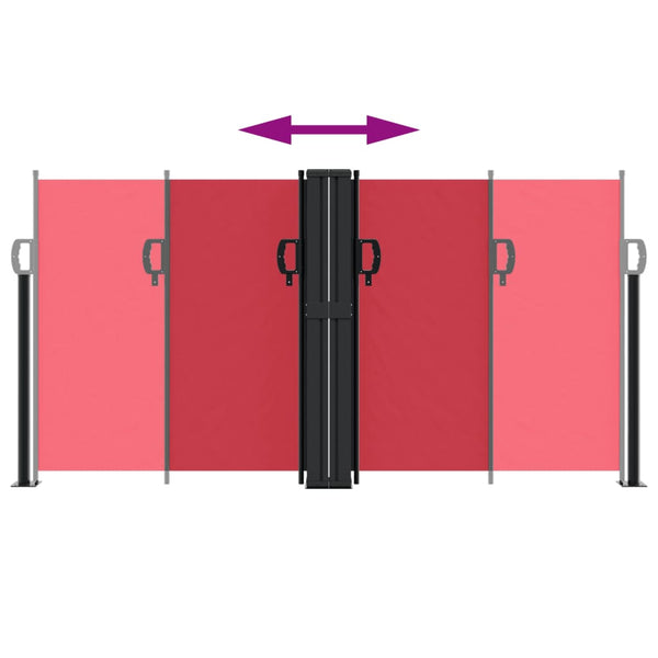 Sisäänvedettävä sivumarkiisi punainen 120x1200 cm