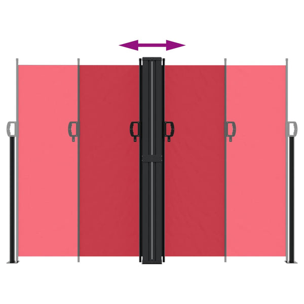 Sisäänvedettävä sivumarkiisi punainen 180x1000 cm