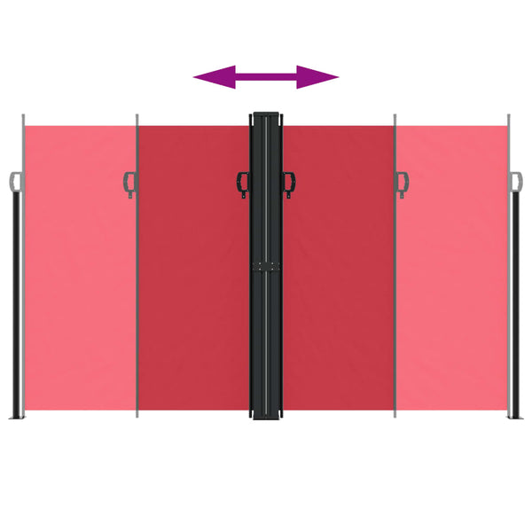 Sisäänvedettävä sivumarkiisi punainen 200x1000 cm