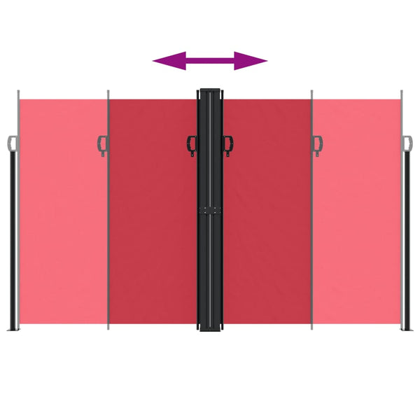 Sisäänvedettävä sivumarkiisi punainen 200x600 cm