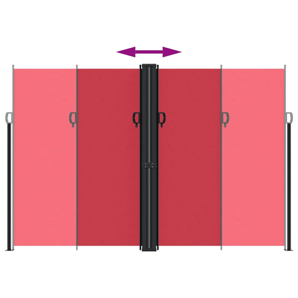 Sisäänvedettävä sivumarkiisi punainen 220x1000 cm