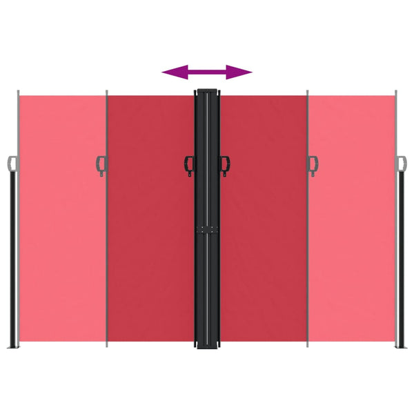 Sisäänvedettävä sivumarkiisi punainen 220x600 cm