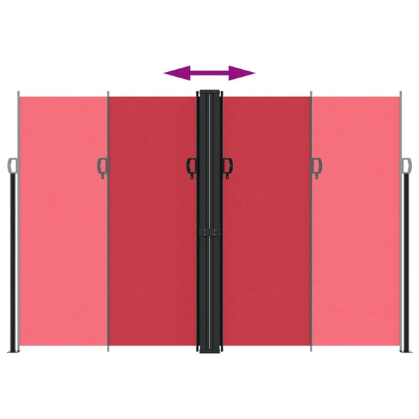 Sisäänvedettävä sivumarkiisi punainen 220x600 cm