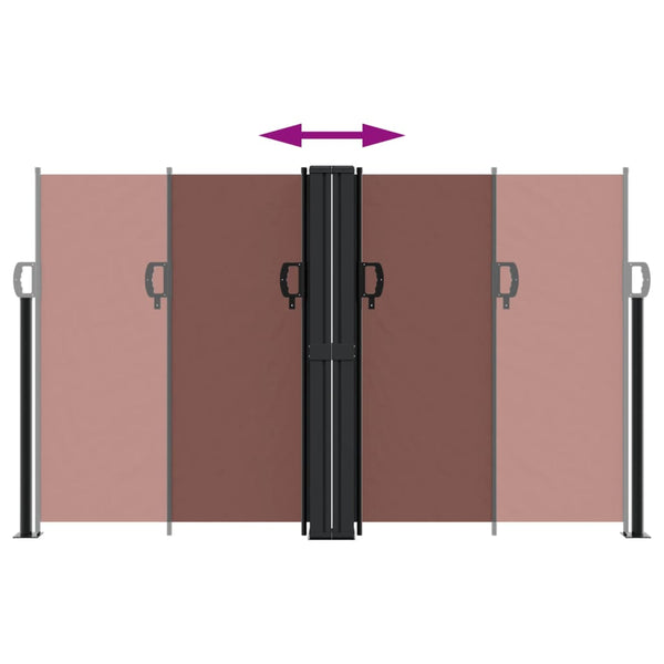 Sisäänvedettävä sivumarkiisi ruskea 140x1200 cm