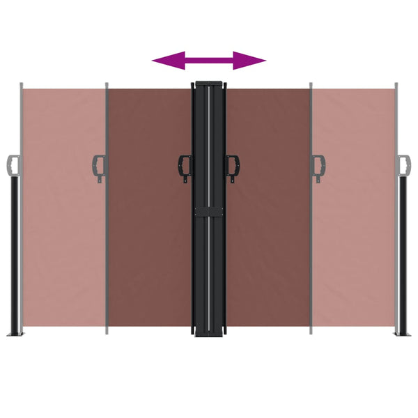 Sisäänvedettävä sivumarkiisi ruskea 160x600 cm