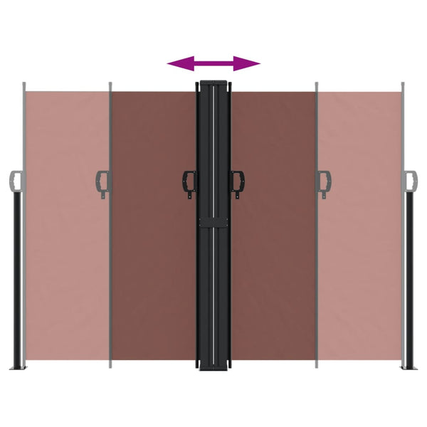 Sisäänvedettävä sivumarkiisi ruskea 180x600 cm