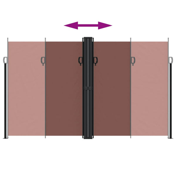 Sisäänvedettävä sivumarkiisi ruskea 200x1000 cm