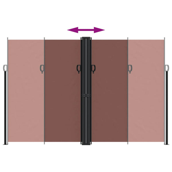 Sisäänvedettävä sivumarkiisi ruskea 220x1000 cm